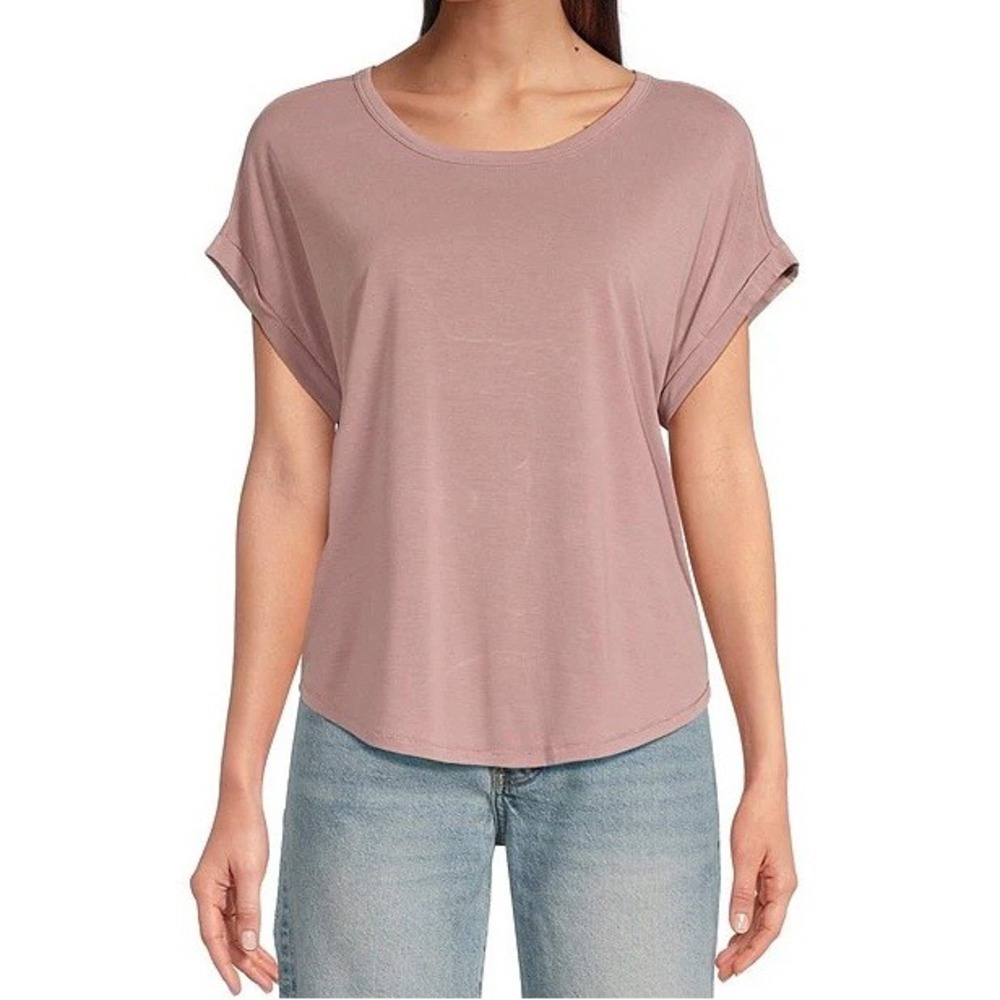 Lucky Brand Pink Soft Knit‎ Cuffed Sleeve Tunic Top Women's Size L